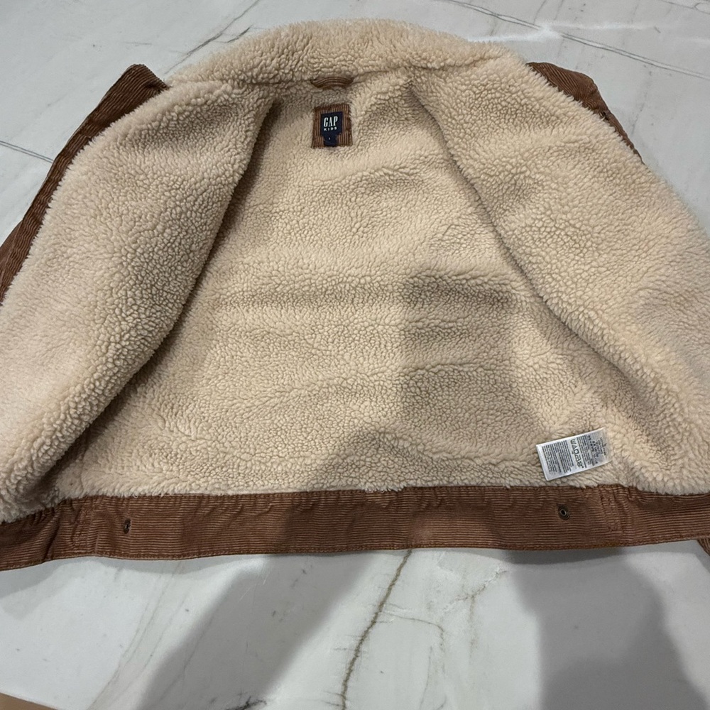 GAP Kids Cream Sherpa Jacket - worn 1x Size 10 - Picture 5 of 8